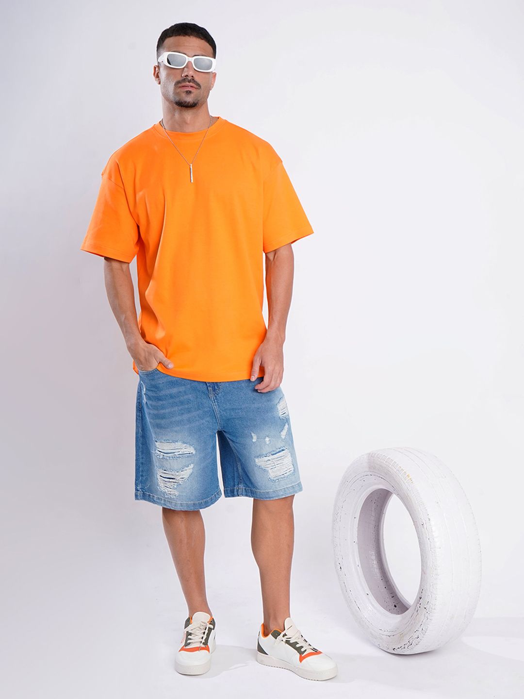 Bene Kleed Drop-Shoulder Sleeves Cotton Oversized T-shirt