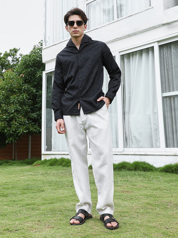 Campus Sutra Floral Design Cotton Casual Shirt