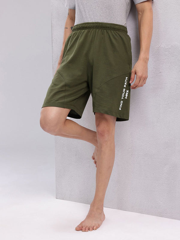 HRX by Hrithik Roshan Men Typography Print Mid-Rise Yoga Shorts