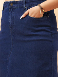 SASSAFRAS Curve Plus Size A-Line Midi Skirt