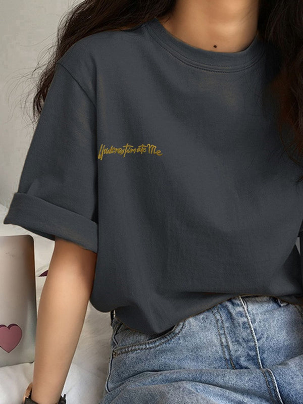 DressBerry Typograghy Printed Round Neck T-shirt