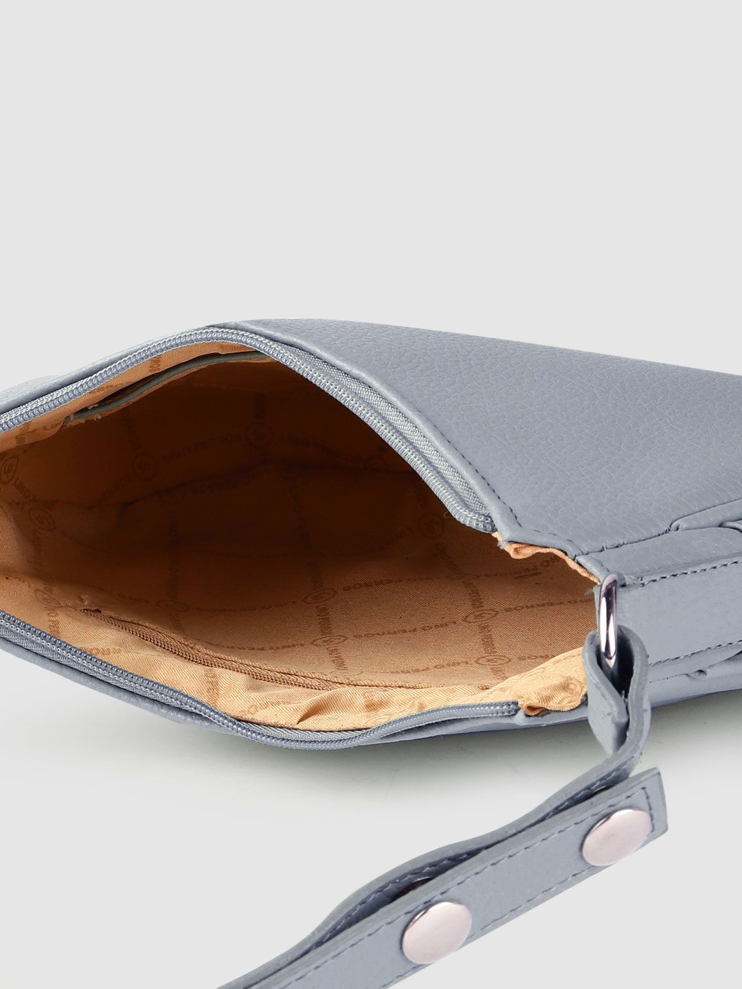 Lino Perros Women Grey Solid Structured Baguette Bag