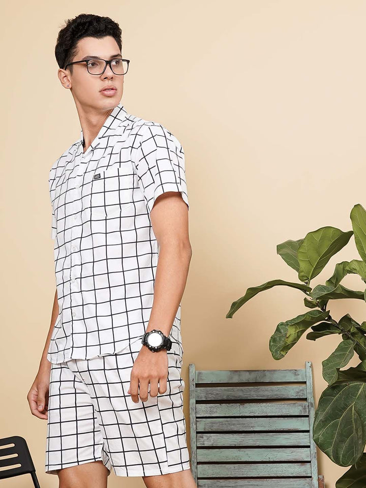 The Indian Garage Co Men Pure Cotton Checked Night suit
