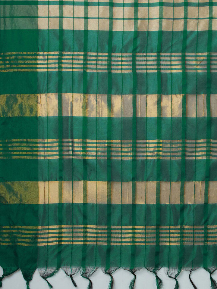Saree mall Checks Silk Blend Saree