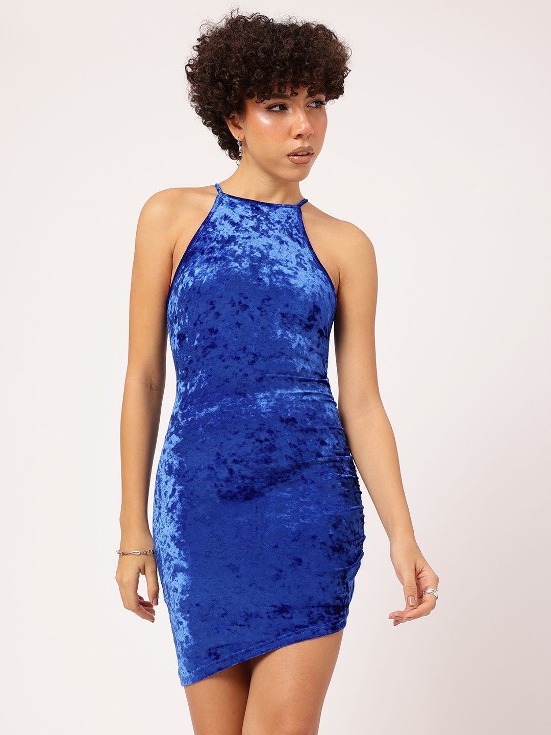 Eclectic Velvety Glam Street Strappy Chic Bodycon Mini Dress