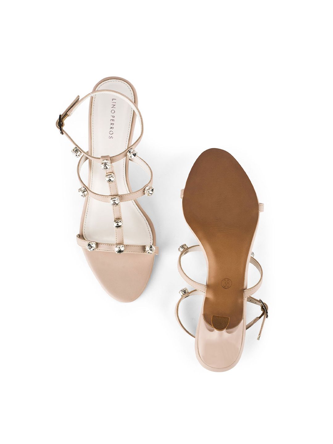 Lino Perros Women Kitten Heel Sandals With Western Embellished
