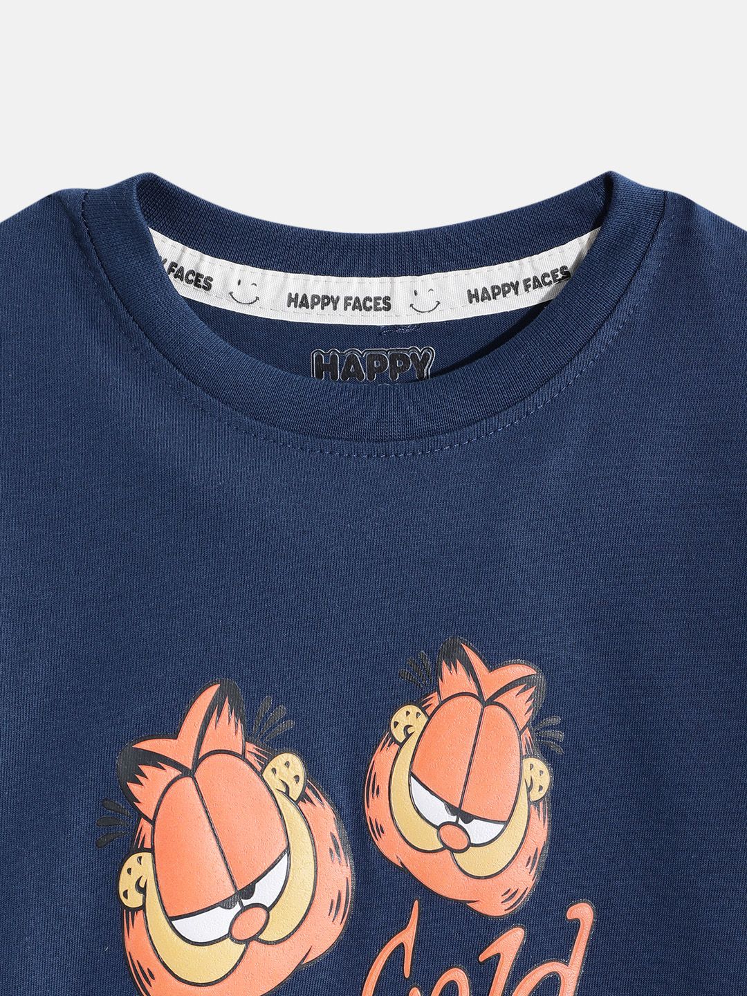 Happy Faces Boys Garfield Printed Pure Cotton T-shirt