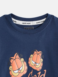 Happy Faces Boys Garfield Printed Pure Cotton T-shirt