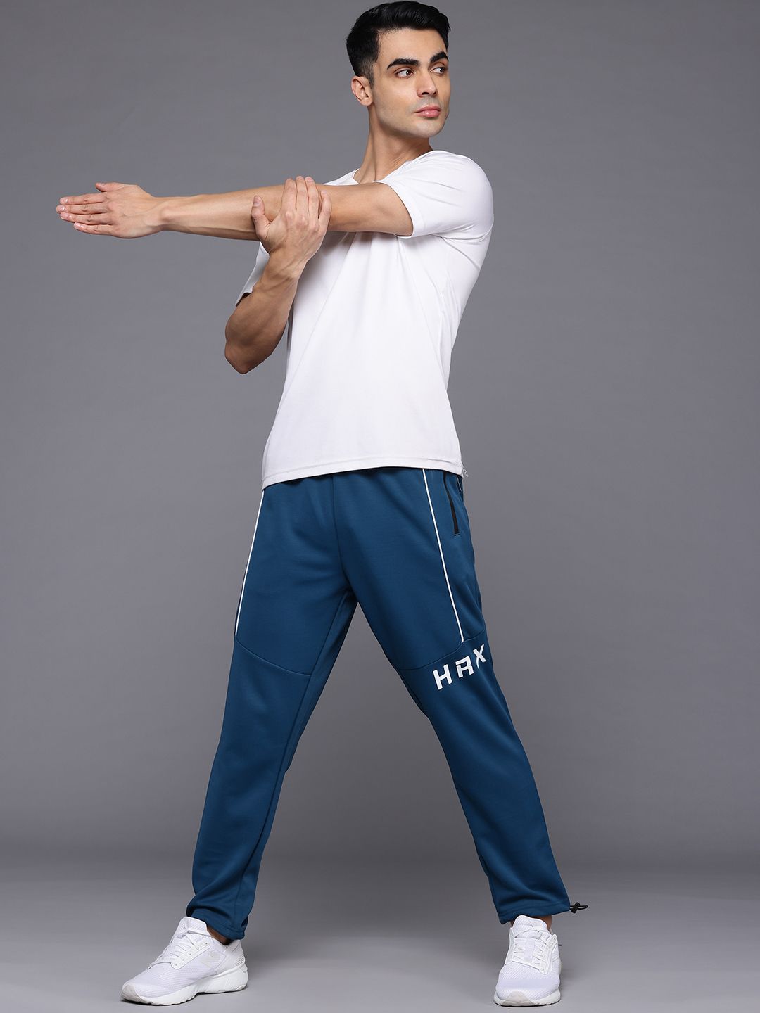 HRX by Hrithik Roshan Men Rapid-Dry Training Track Pants with Toggle-Hem