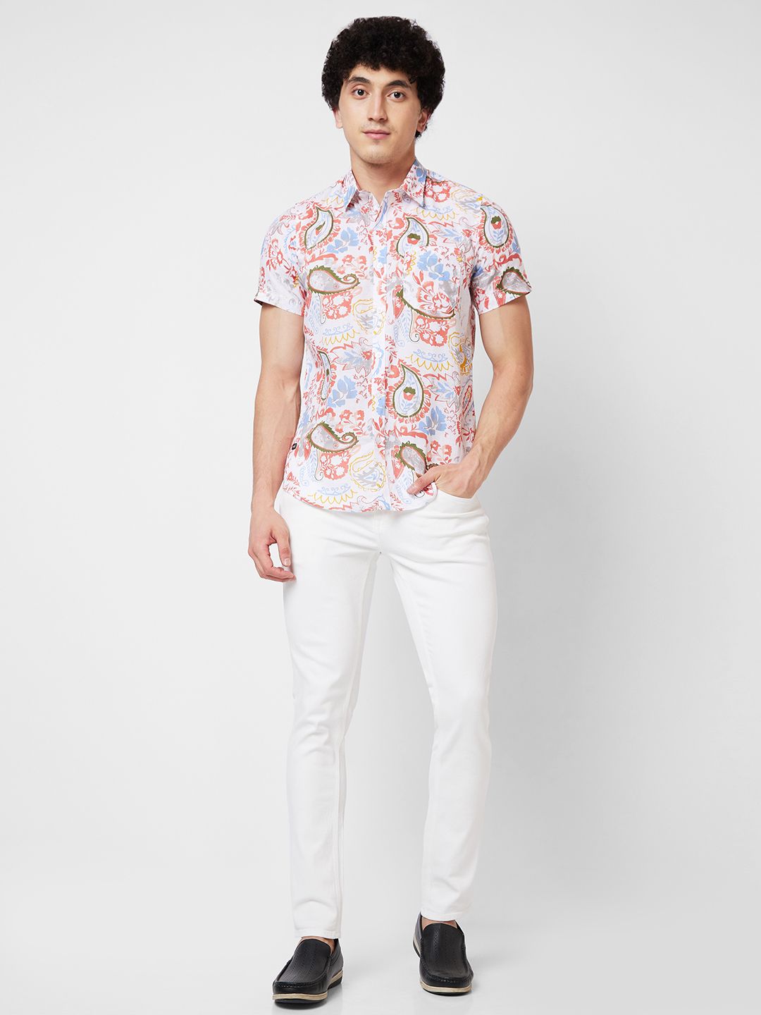 SPYKAR Ethnic Motifs Printed Cotton Casual Shirt