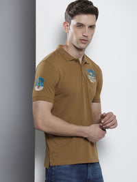 The Indian Garage Co Men Polo Collar Applique T-shirt