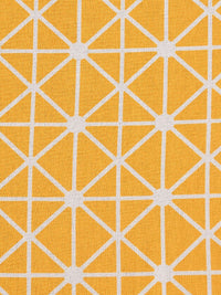 URBAN SPACE Yellow & White 4-Seater Geometric Printed Pure Cotton Square Table Cover
