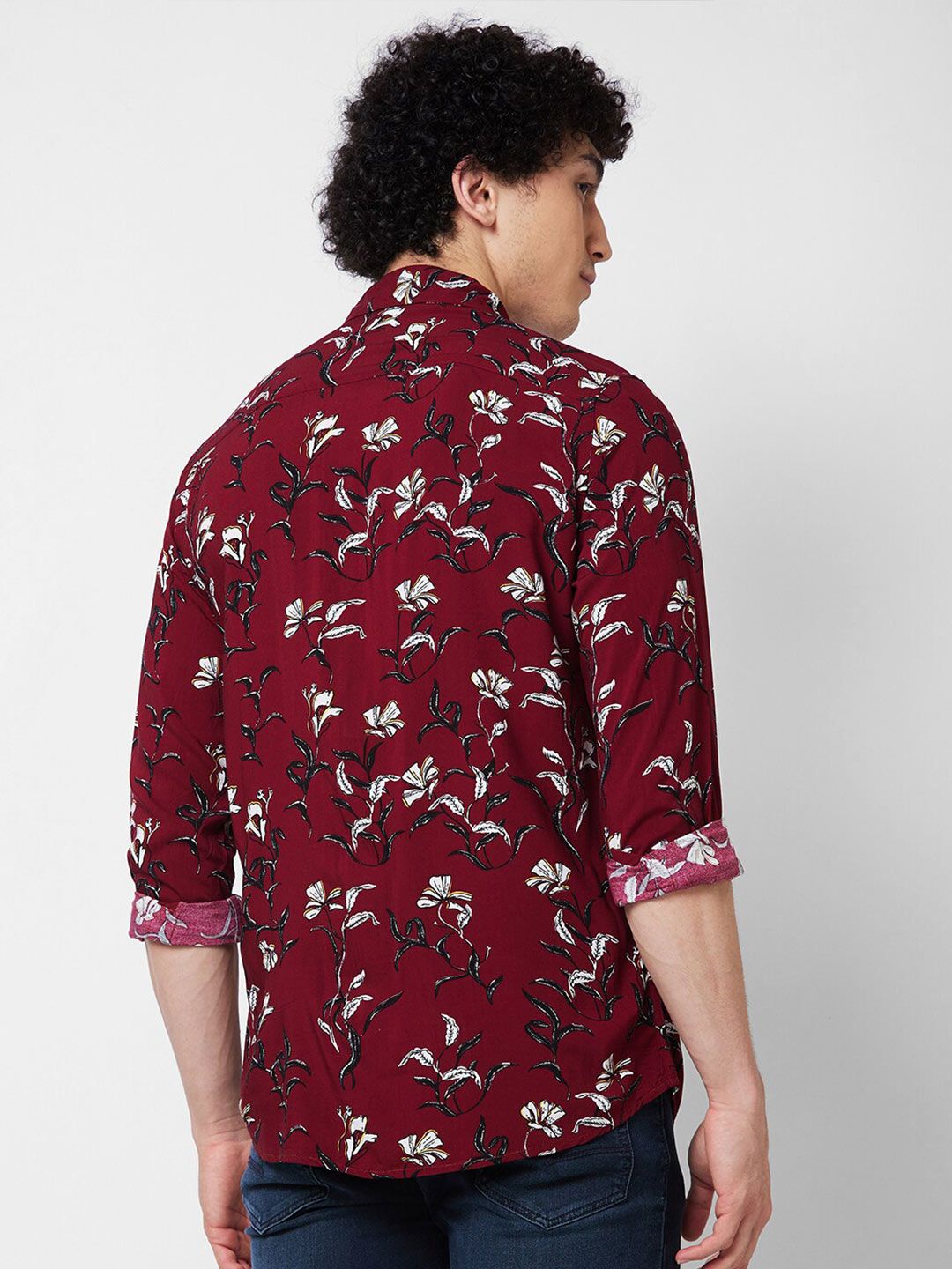 SPYKAR Floral Printed Long Sleeves Cotton Casual Shirt
