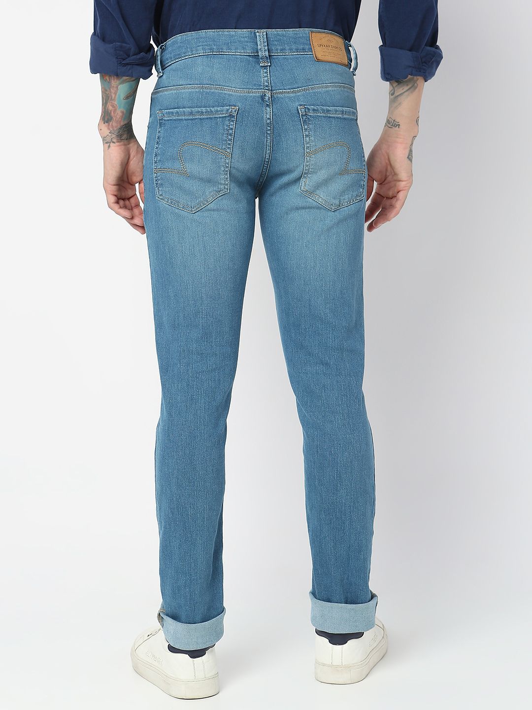 SPYKAR Men Skinny Slim Fit Low-Rise Light Fade Stretchable Jeans