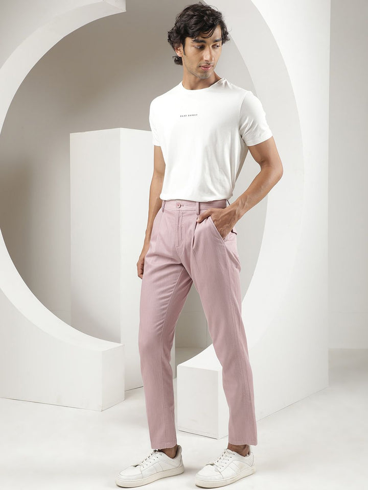 RARE RABBIT Men Lyte Mid-Rise Slim Fit Trouser