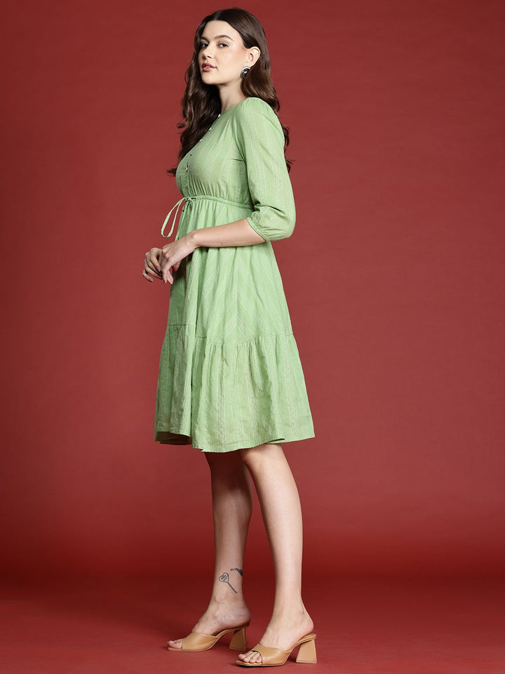 all about you Pure Cotton Schiffli A-Line Dress