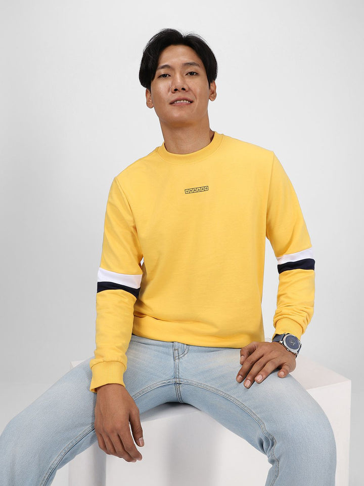 Urbano Fashion Cotton Colourblock Round Neck Sweatshirt