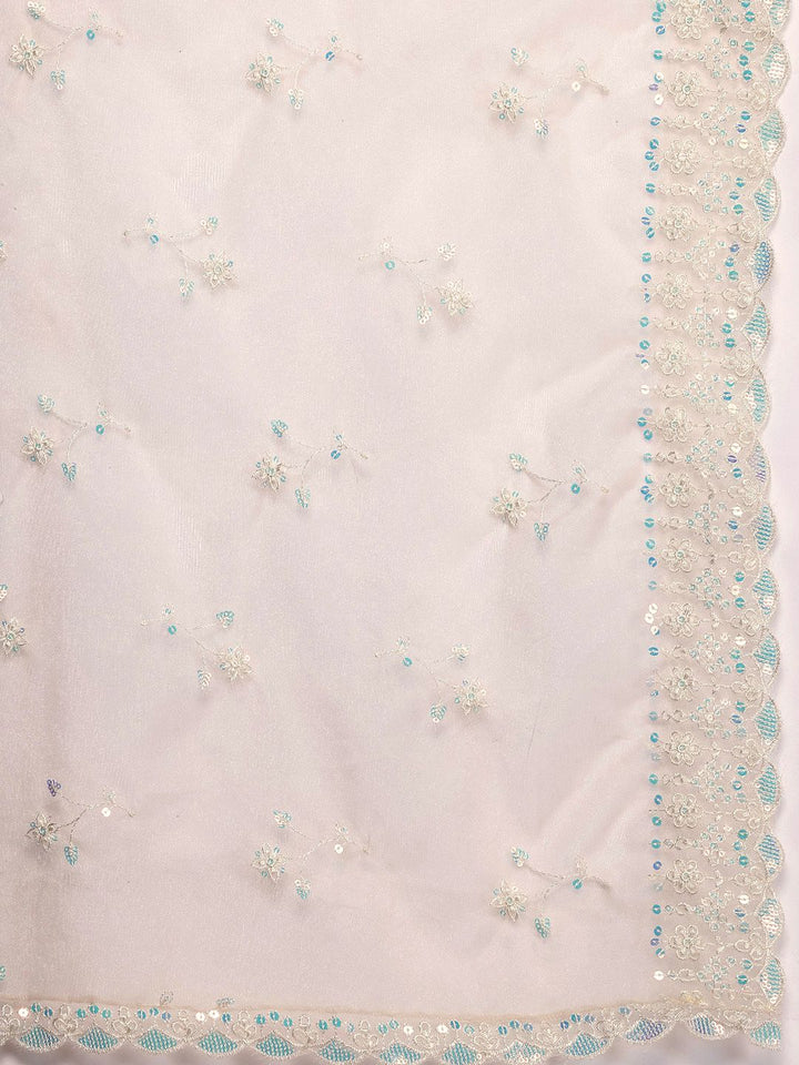 House of Pataudi Yoke Design Regular Sequinned Jashn Kurta with Patiala & Dupatta