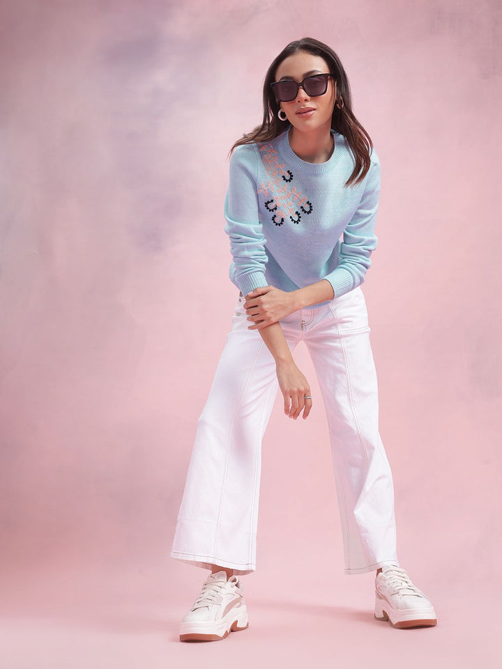 DressBerry Floral Embroidered Pullover