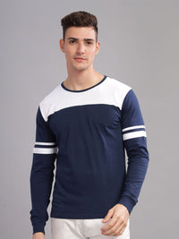 ADRO Men Colourblocked Round Neck T-shirt