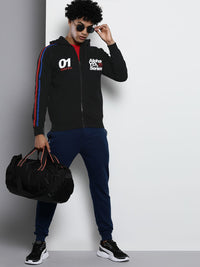 The Indian Garage Co Men Black Hooded Sweatshirt