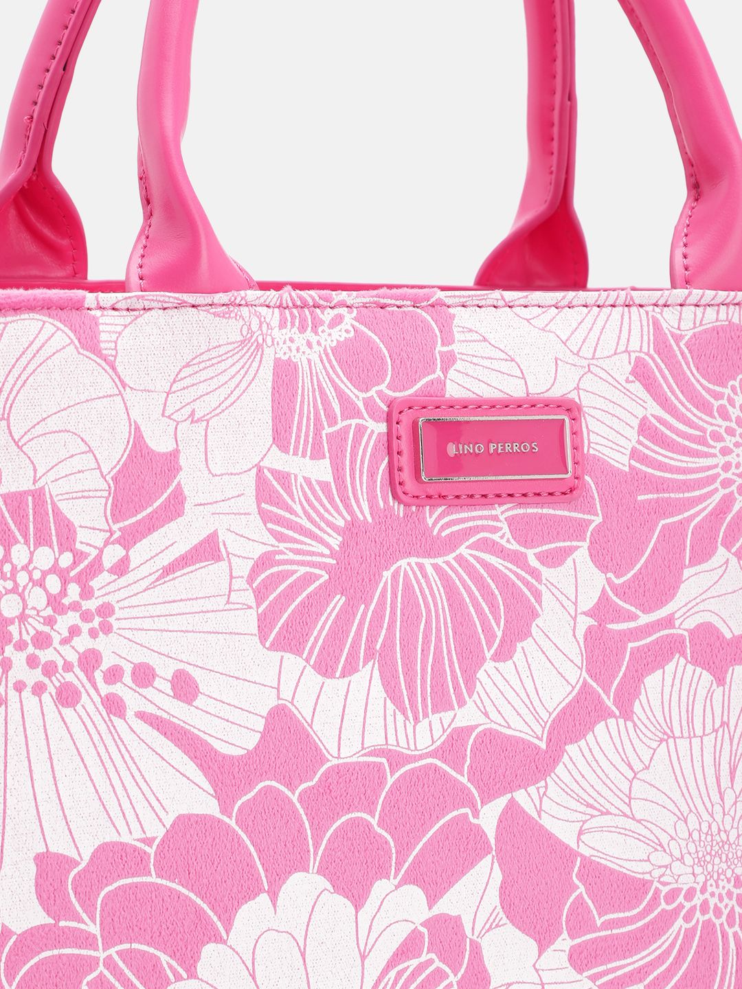 Lino Perros Floral Printed Structured Handheld Bag