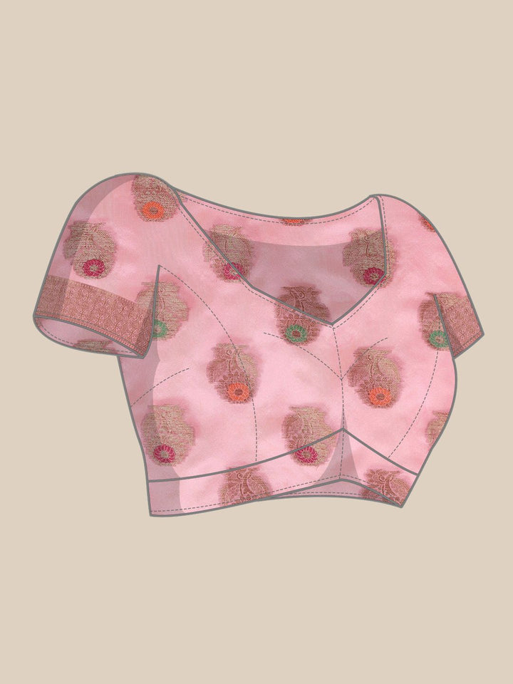 Saree mall Pink Ethnic Motifs Banarasi Saree