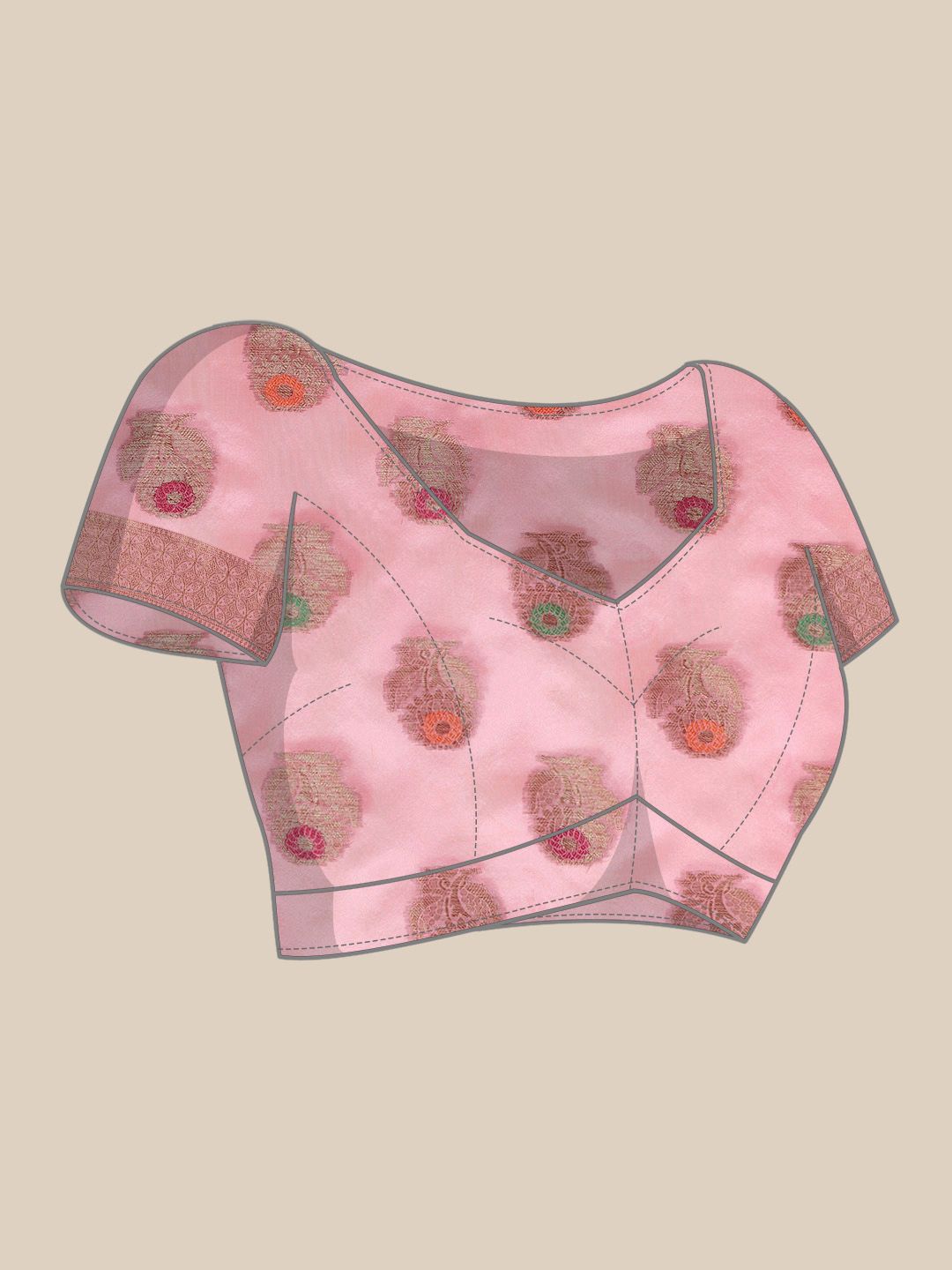 Saree mall Pink Ethnic Motifs Banarasi Saree