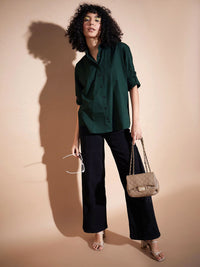 SASSAFRAS BASICS Spread Collar Pure Cotton Oversized Casual Shirt