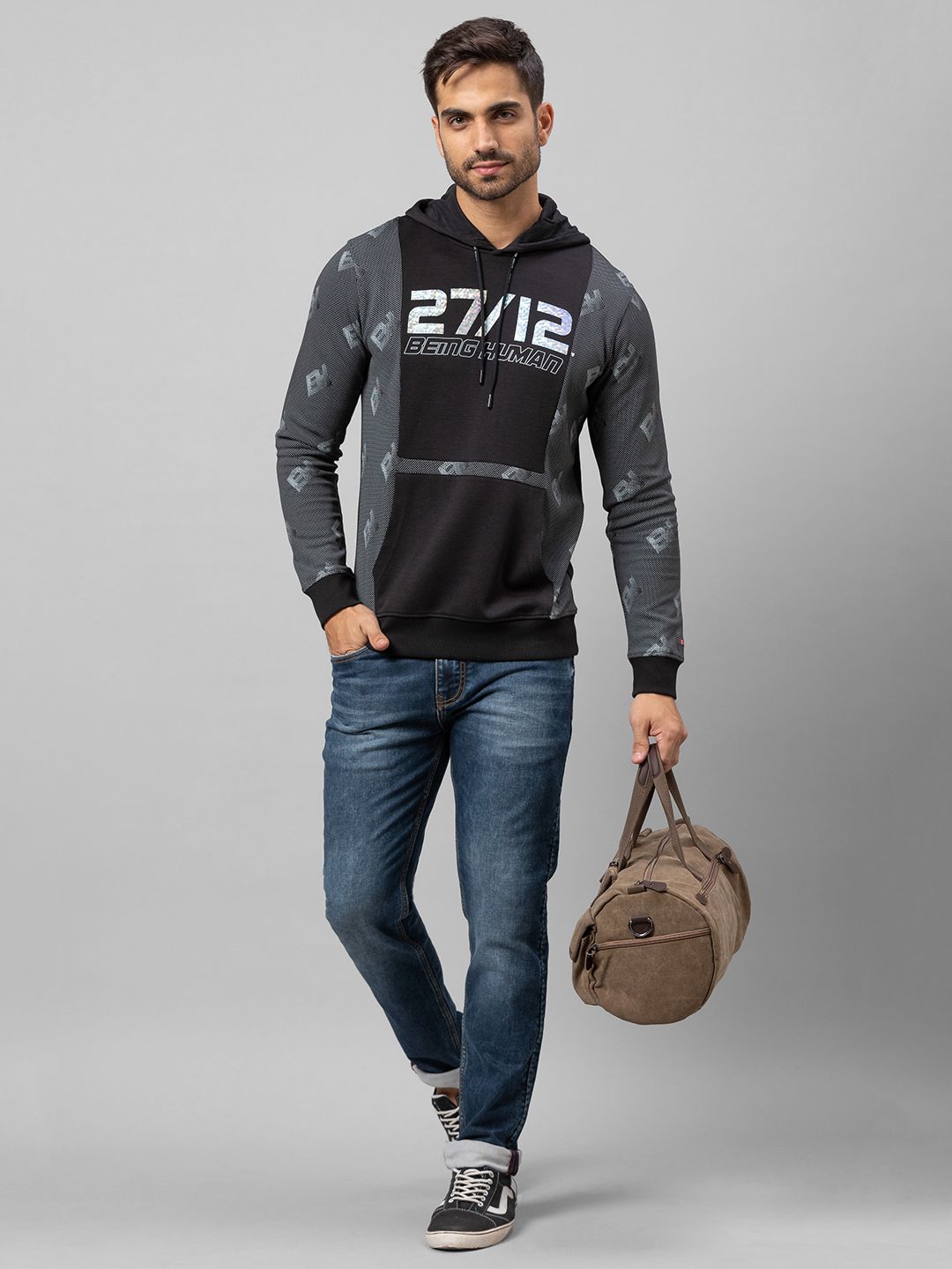 Being Human Men Black Printed Sweatshirt