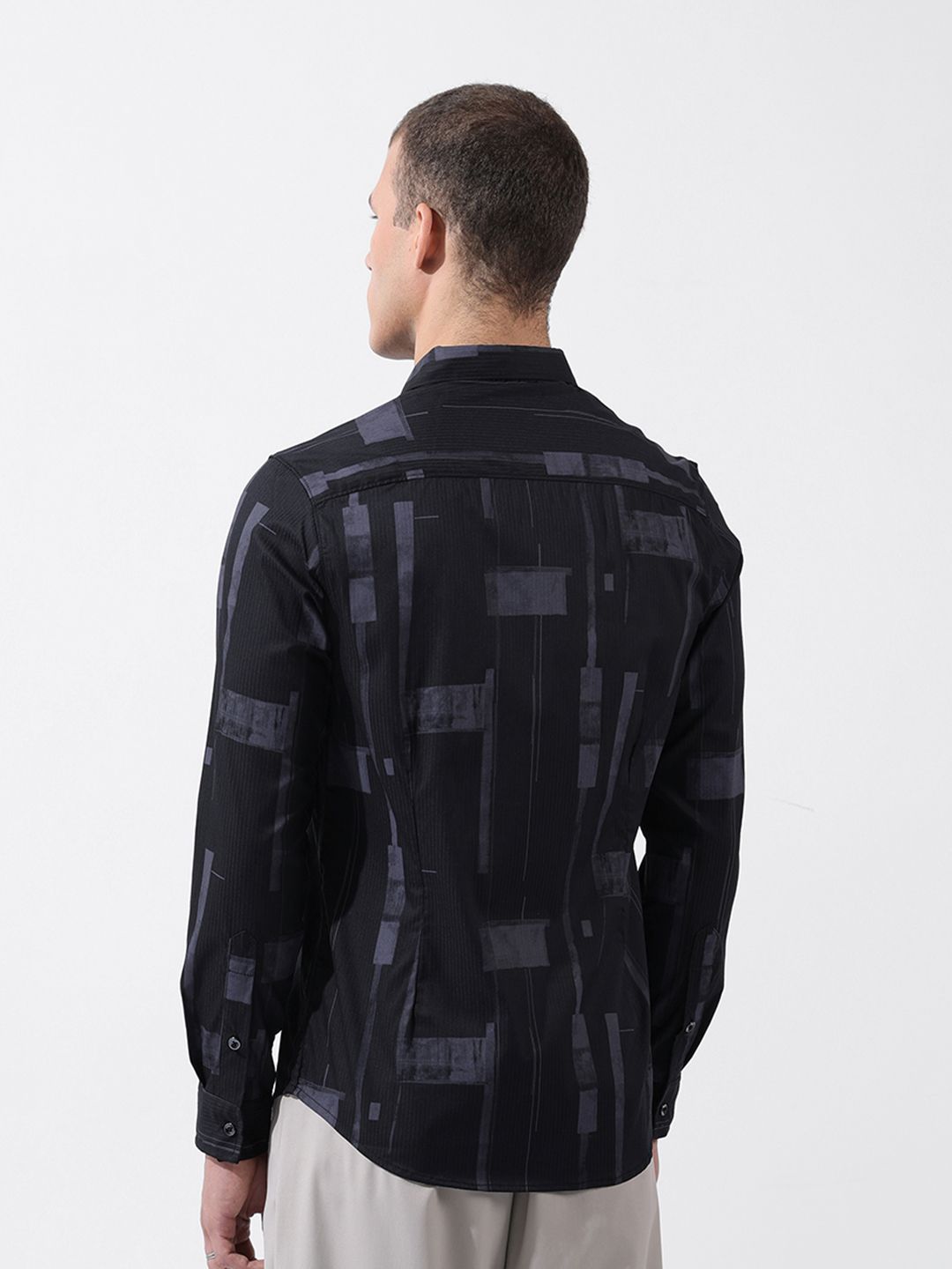 The Indian Garage Co Men Slim Fit Textured Party Shirt