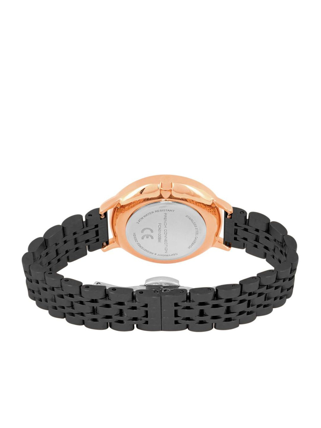 French Connection Women Embellished Dial & Stainless Steel Straps Analogue Watch FCN0100BM