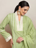 Vishudh Ethnic Motifs Embroidered Pure Cotton Kurta With Trouser & Dupatta