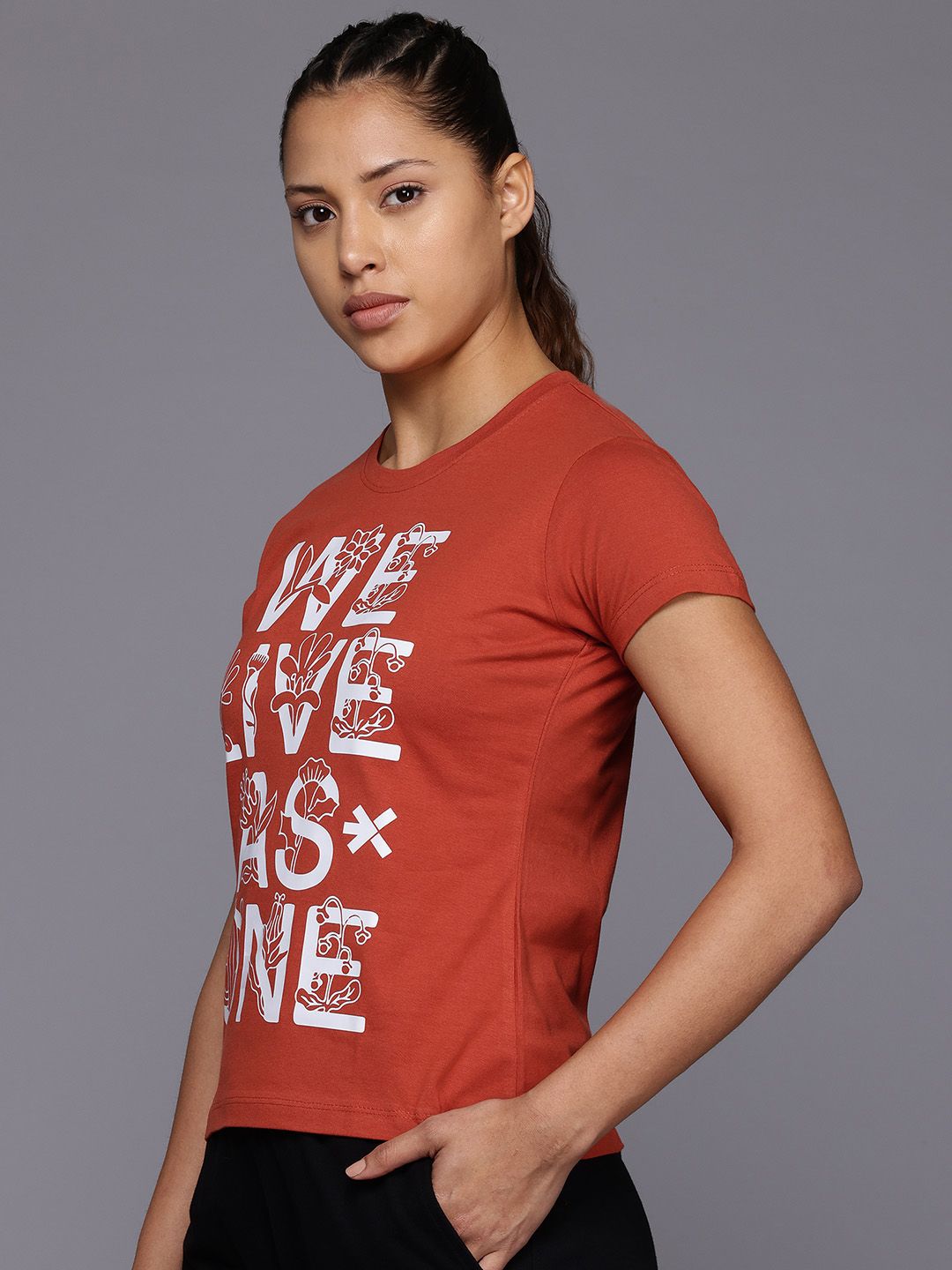 HRX by Hrithik Roshan Typography Print Outdoor Pure Cotton T-shirt