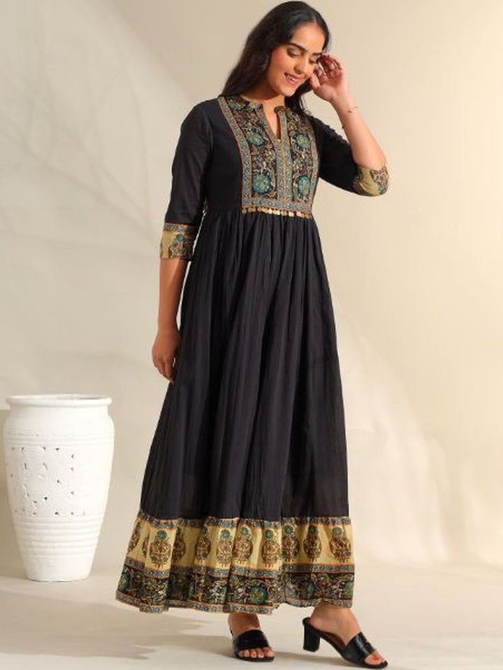 Pakaian Maxi Cetakan Motif Etnik Mamicha Fit & Flare
