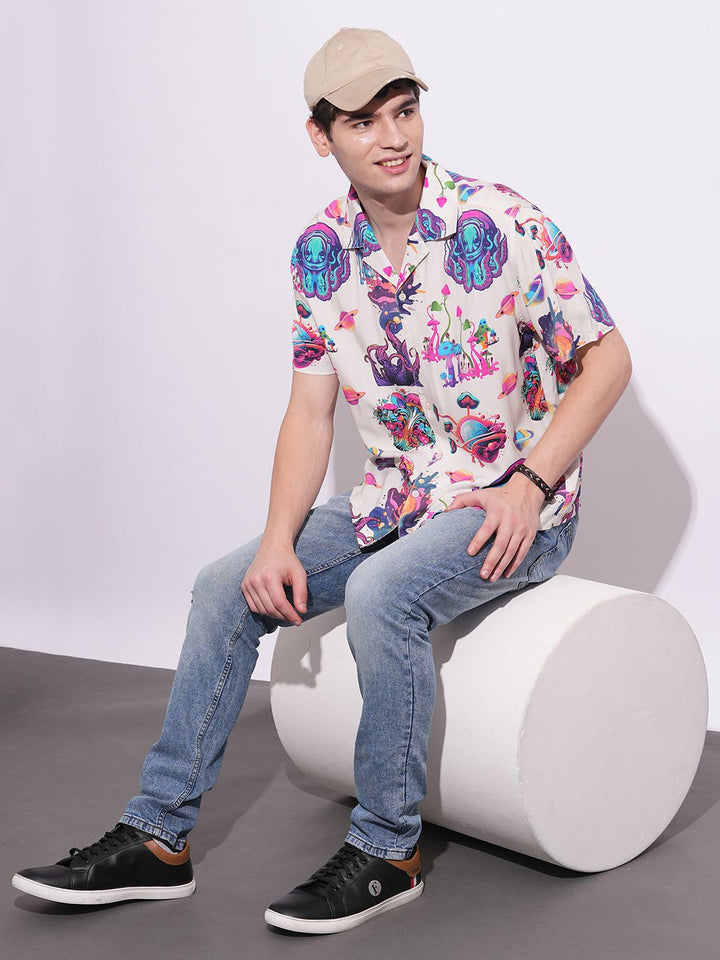 Being Human Men Classic Floral Opaque Printed Casual Shirt