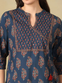 Mamicha Women Ethnic Motifs Printed Regular Pure Cotton Kurta with Trousers & With Dupatta