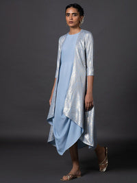 W Blue Ethnic A-Line Dress