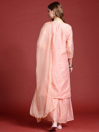 Anouk Striped Regular Kurta with Sharara & With Dupatta