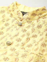 SOJANYA Men Green Ethnic Motifs Embroidered Thread Work Kurta with Churidar