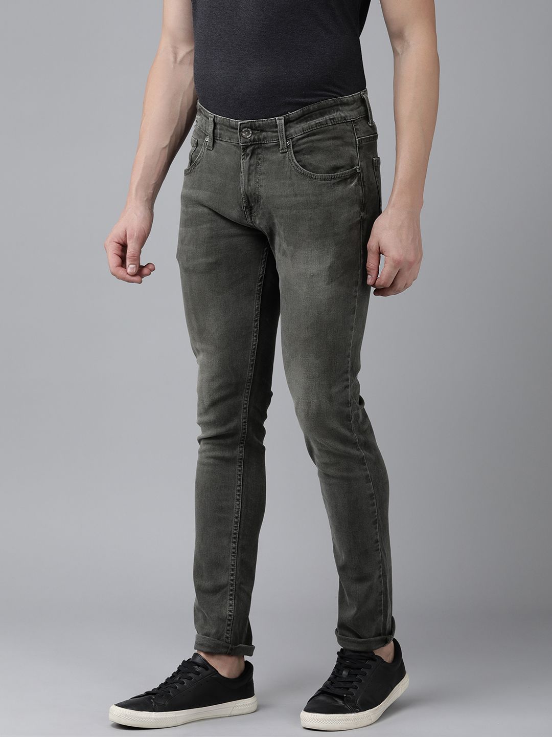 SPYKAR Men Slim Fit Low-Rise Heavy Fade Stretchable Jeans
