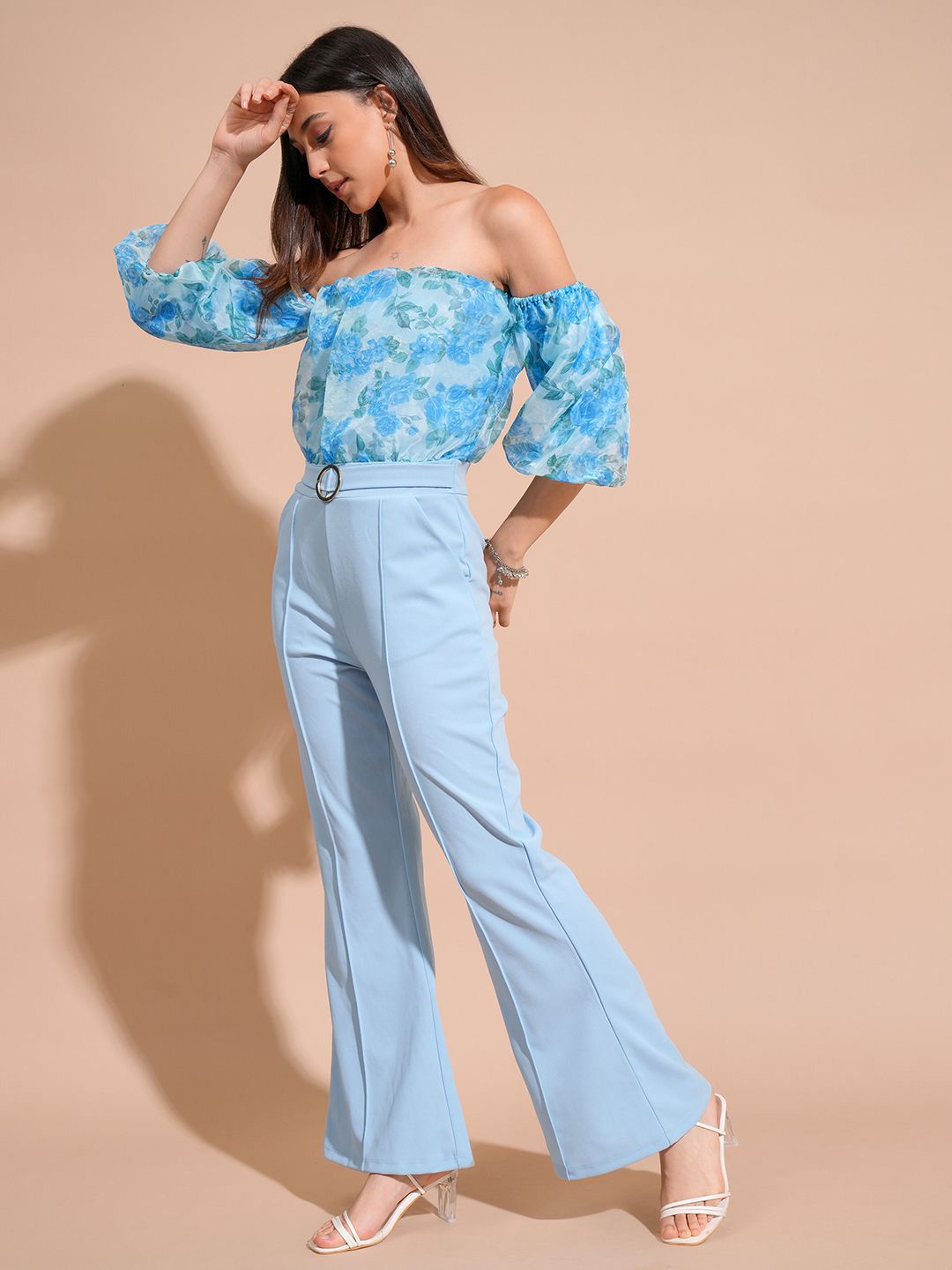 Tokyo Talkies Printed Basic Embellished Jumpsuit