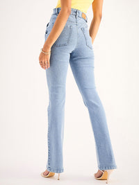 SASSAFRAS BASICS Women Bootcut Clean Look Heavy Fade Acid Wash Stretchable Jeans