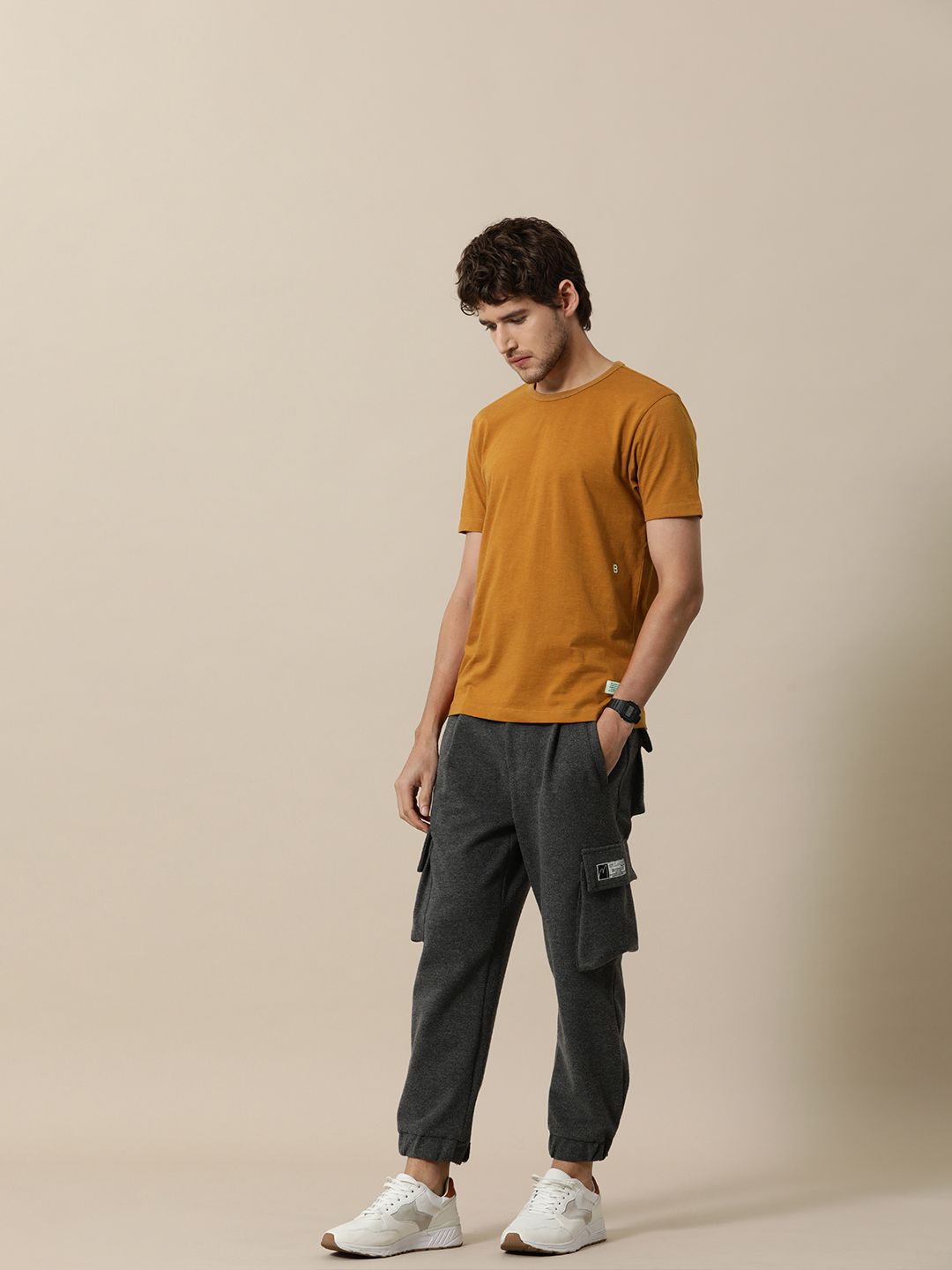 Mr Bowerbird Men Mustard Yellow Solid Tailored Fit T-shirt