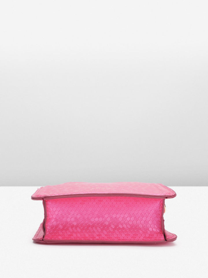 DressBerry Snake Skin Textured Structured Handheld Bag