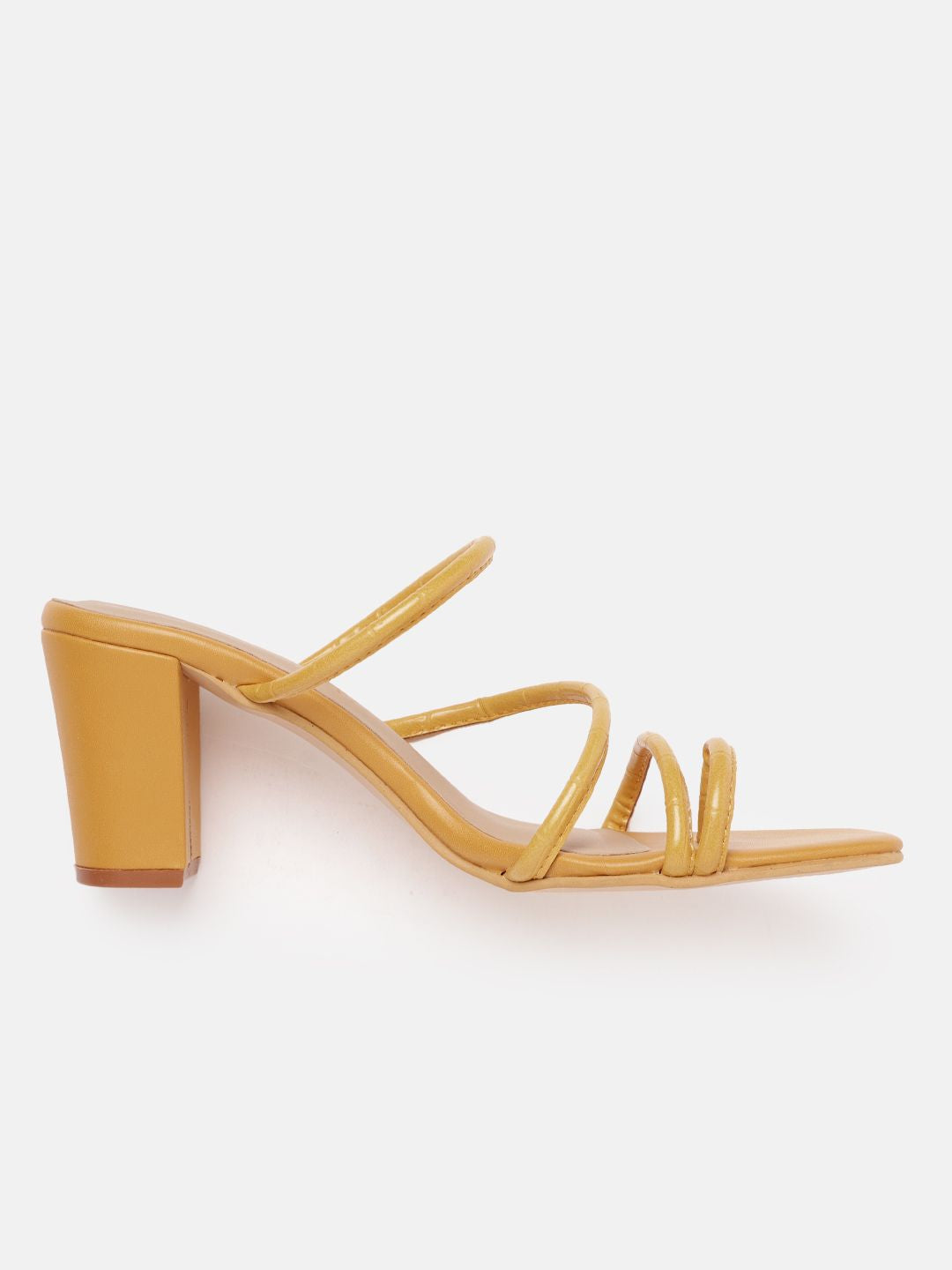 DressBerry Women Croc Textured Block Heels