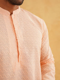 SOJANYA Geometric Embroidered Regular Pure Cotton Straight Kurta With Churidar