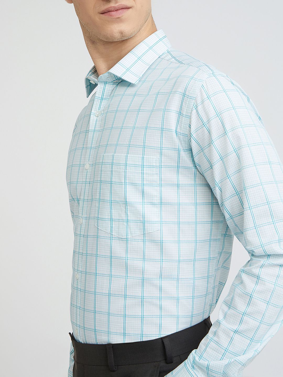 Park Avenue Slim Fit Checked Pure Cotton Formal Shirt