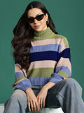 DressBerry Colourblocked Turtle Neck Pullover