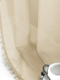 URBAN SPACE Taupe 2-Pieces Sheer Window Curtains